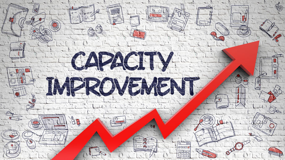Capacity Improvement Drawn on White Brickwall.